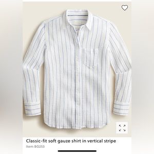 J. Crew Classic-fit soft gauze shirt in vertical stripe